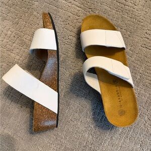 Eric Michael White Slide Sandals